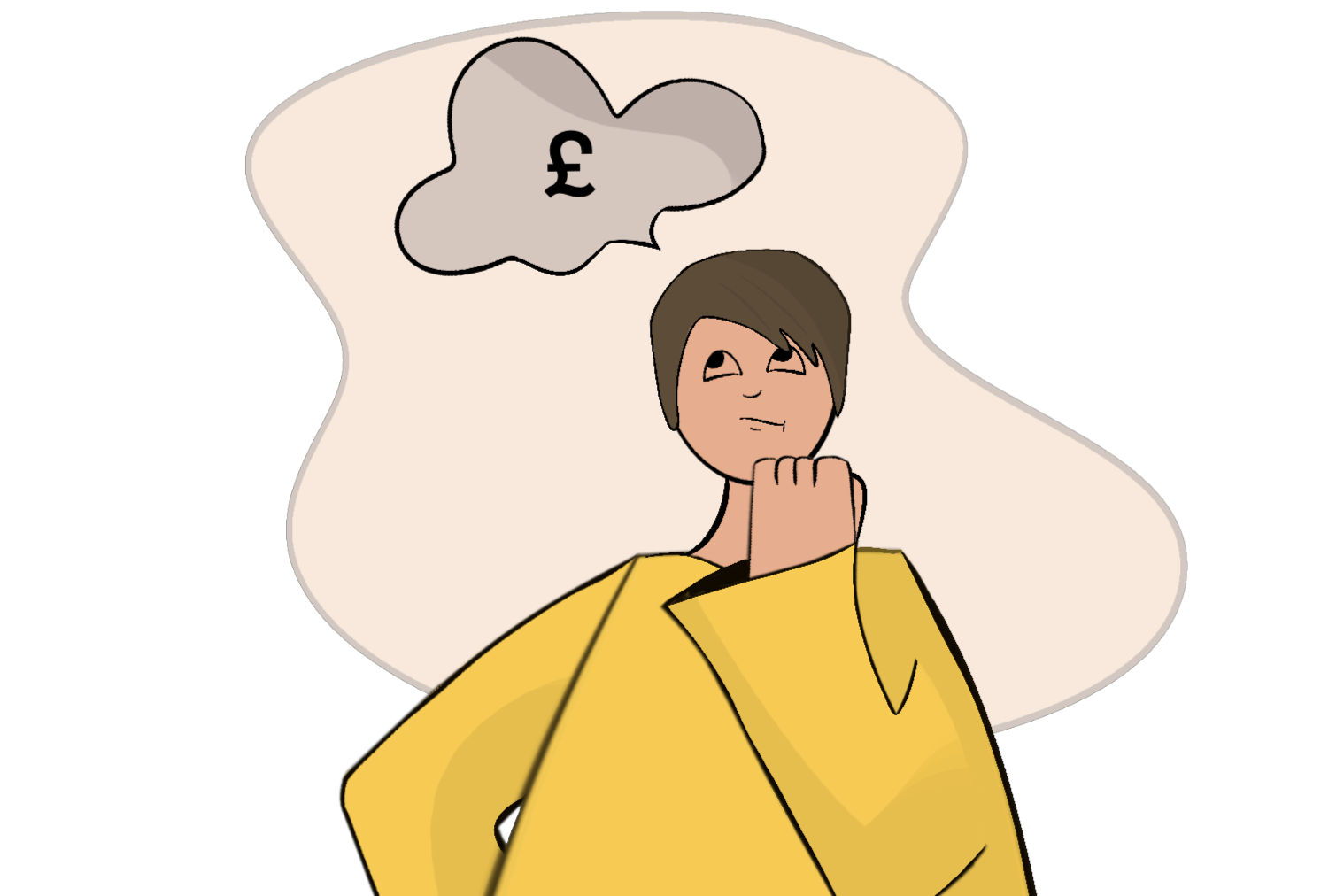 young person thinking about money